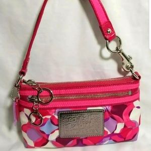 Coach Kaleidoscope RARE! Pink/Purple Large Wristlet/Clutch/Purse